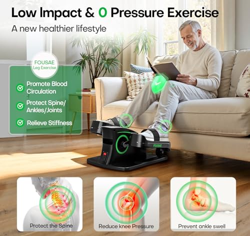 Under Desk Elliptical, Upgraded 6 Adjustable Resistance &15 Speeds Leg Exerciser While Sitting for Seniors with Forward & Reverse Direction