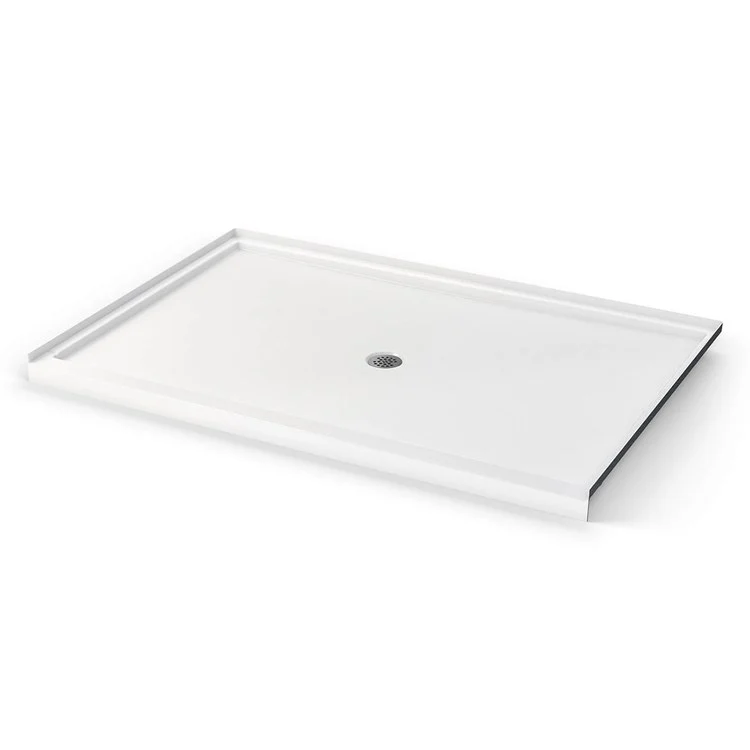 Shower Base Icon Alcove White 72 x 48 Inch AcrylX Center Drain Textured Floor