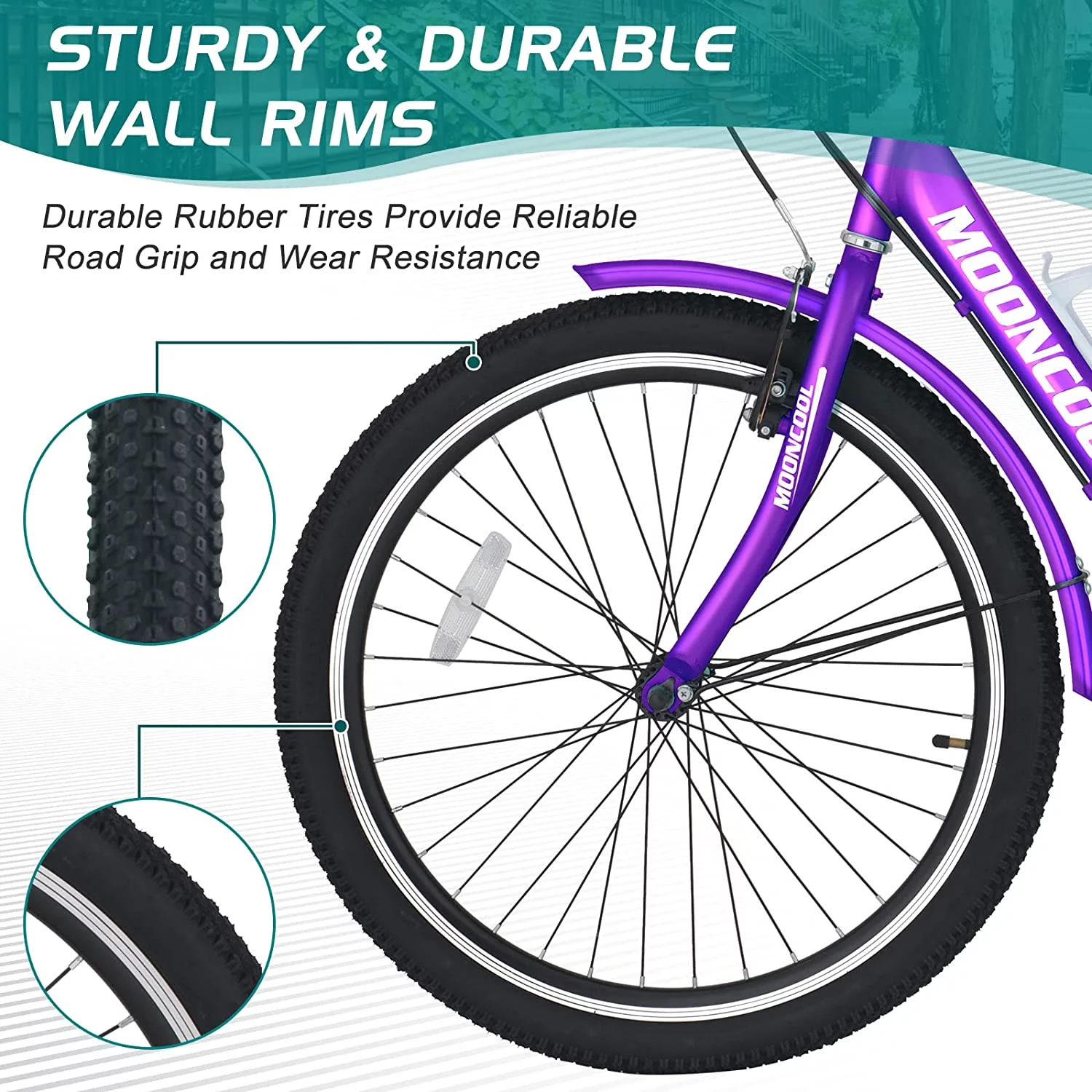 Docred Adult Tricycle 7 Speed 24 Inch Three Wheel Bike Cruiser Trike for Men/Women/Seniors