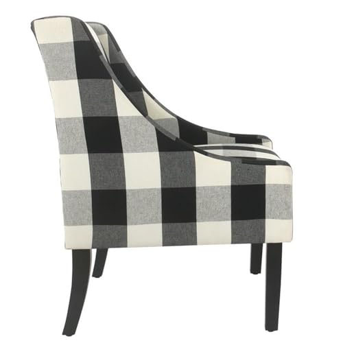 HomePop Velvet Swoop Arm Accent Chair, Suri Blue