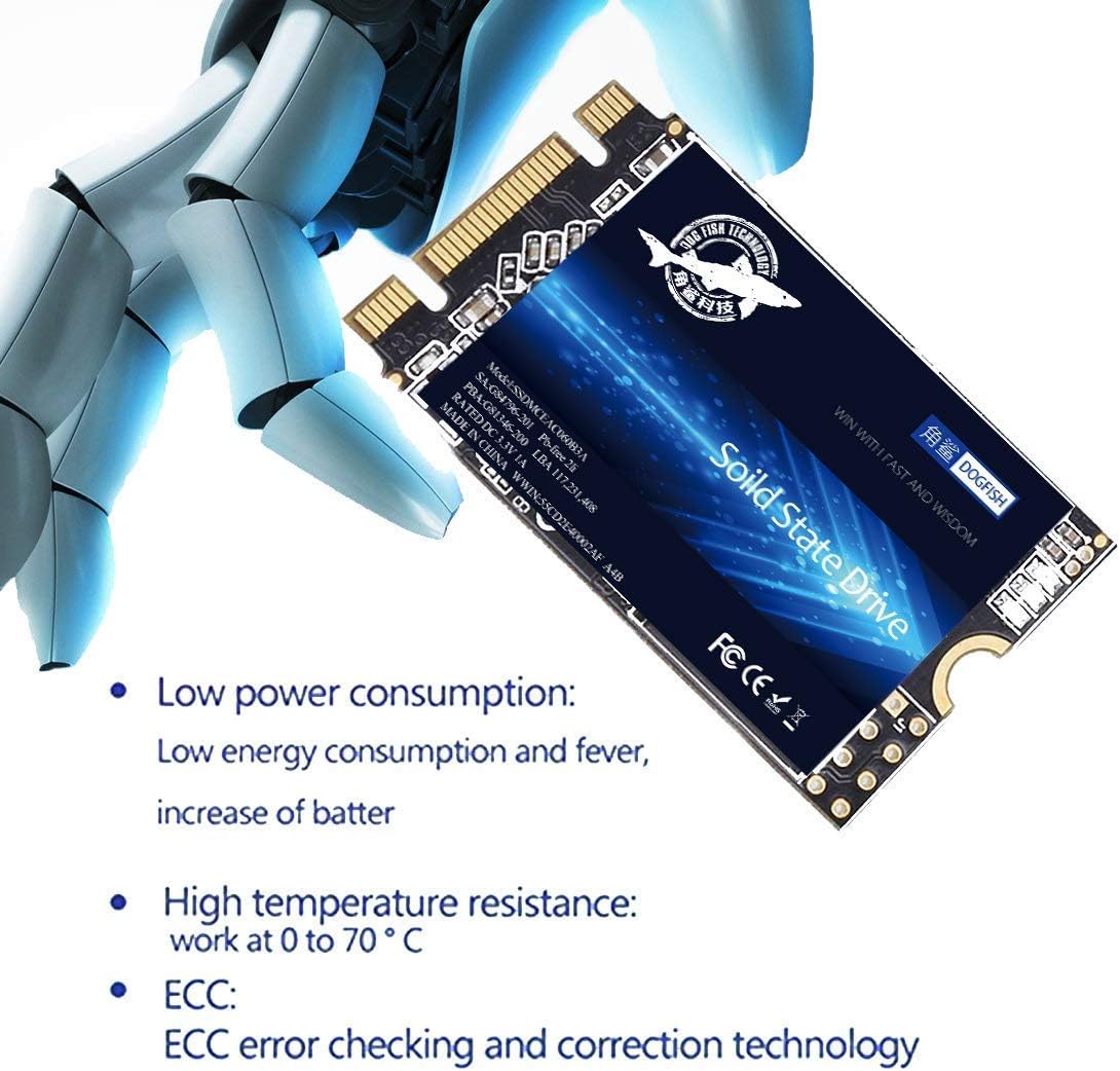 SSD SATA M.2 2242 500GB Dogfish Ngff Internal Solid State Drive High Performance Hard Drive for Desktop Laptop SATA III 6Gb/s Includes SSD 60GB 120GB
