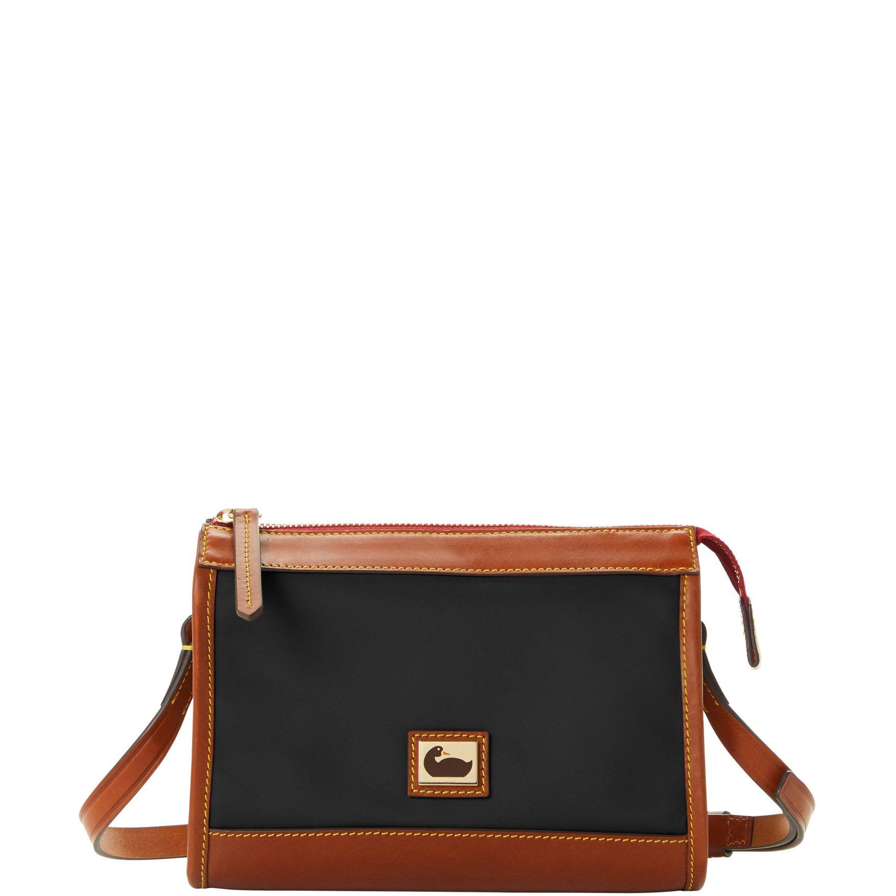 Dooney u0026 Bourke Wayfarer Camden Nylon Zip Crossbody - Black/Gold