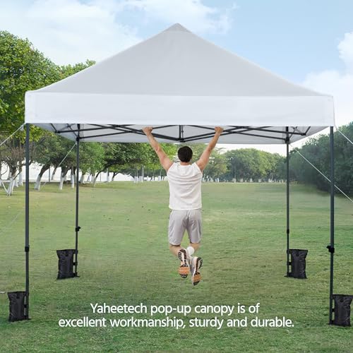 Yaheetech Heavy Duty Pop Up Canopy Tent, 10x20 Commercial Instant Shelter Tent for Wedding, Parties, Adjustable Outdoor Canopy with Wheeled Carry Bag