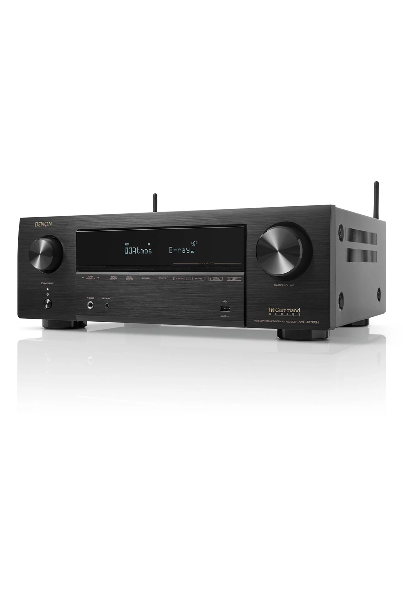 Denon AVR-X1700H 7.2ch 8K Home Theater Receiver with 3D Audio, Voice Control, and HEOS Built-In