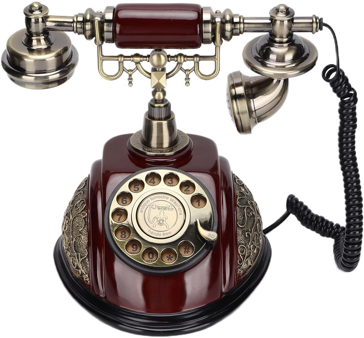 Dilwe Retro Vintage Antique Telephone Old Fashioned European Style Telephone Wired Landline Phone Caller ID Telephone for Home and Office, Dark Blue