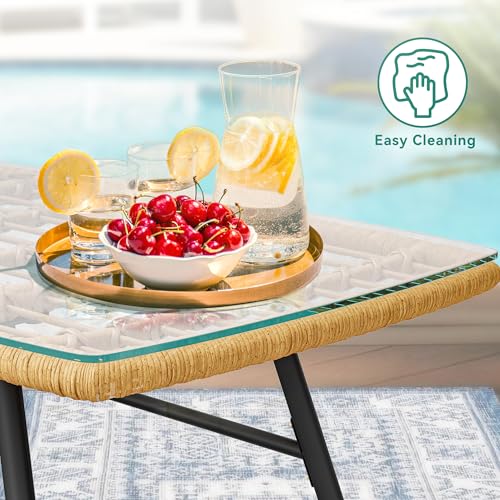 YITAHOME 4 Piece Patio Furniture Set, Wicker Outdoor Bistro Set