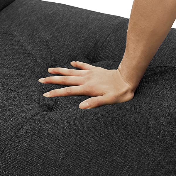 4-in-1 Sleeper Sofa Bed, HABITRIO Solid Wood Frame Polyester Upholstered Seating Couch w/A Pillow, Work As Ottoman, Single Chair