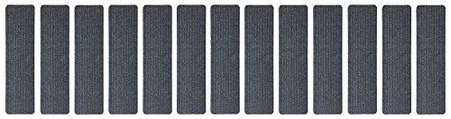 Stair Treads Collection Indoor Skid Slip Resistant Carpet Stair Tread Treads (Dark Grey, Set of 13 (8 in x 30 in))