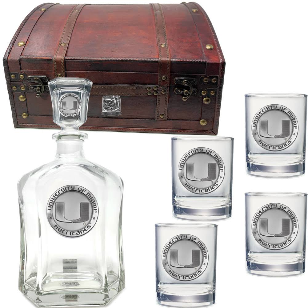 Oklahoma State University Decanter Set Whiskey Bottle and Glasses