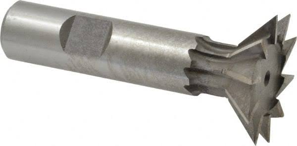 Made in USA 45° 1-3/8x22 Cut Diam, 3/8x22 Cut Width, Cobalt Dovetail Cutter - Uncoated, 5/8x22 Shank Diam, 2-1/2x22 Shank Length