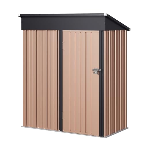 Aoxun 6.2x4 FT Shed Outdoor Storage Shed Metal Garden Shed with Lockable Doors & Slooping Roof Tool Shed Bike Shed for Backyard, Patio