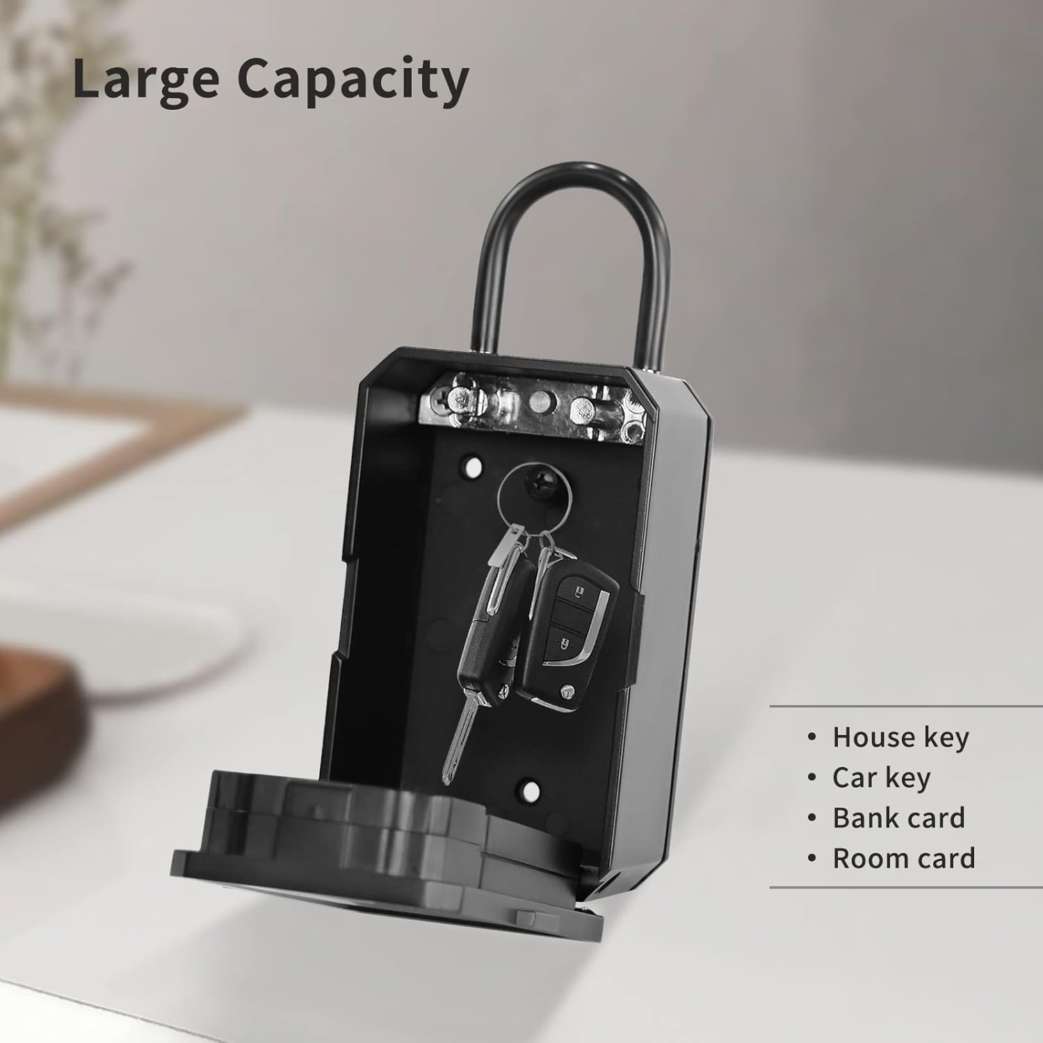 Key Lock Box, Smart Wireless Lock Box with App Remote Access, Large Key Safe for House, Waterproof