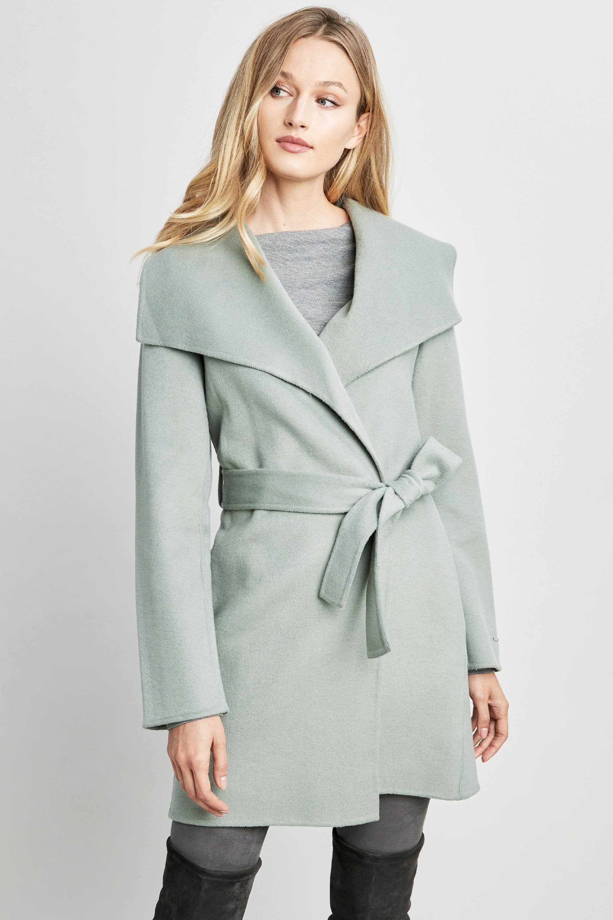 Tahari Ella Double Face Wool Coat, Sage / L