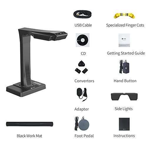 CZUR ET24 Pro Professional Book Scanner, 24MP Document Camera, 3rd Gen Auto-Flatten & Deskew Tech, A3 Document Scanner, 180+ Languages OCR