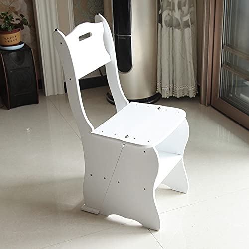 Step Stool Folding Ladde Portable Stairway Chair 2 in 1 Lightweight 4-Step Stool Dual Purpose Step Ladders Chair Indoor Shoe Bench Storage Shelf