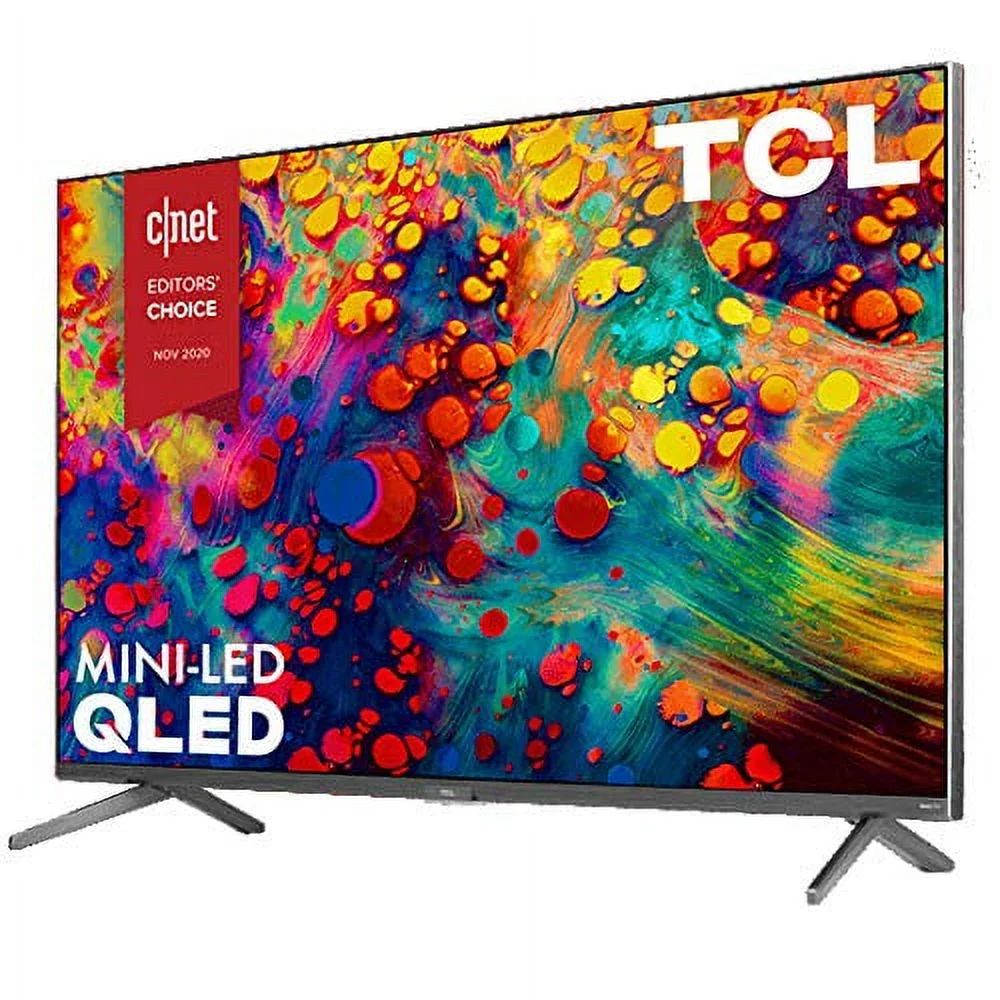 TCL 55R635 55 inch 6-Series 4K QLED Dolby Vision HDR Roku Smart TV Bundle with 1 Year Extended Protection Plan
