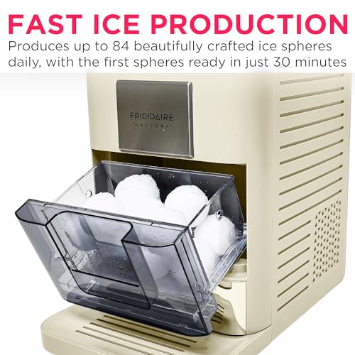 Frigidaire, Countertop Artisanal Sphere Ice Machine, Transparent Window, Gourmet Ice Maker, 84 Sphere per Day Capacity