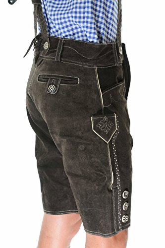 Authentic Lederhosen German Lederhosen Outfit Bavarian Clothing, BERGKRISTALL Dark Brown