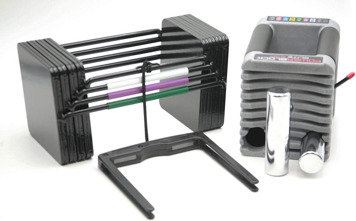 PowerBlock Elite EXP Adjustable Dumbbells, Sold in Pairs, Stage 1, 5-50 lb. Dumbbells, Durable Steel Build, Innovative Workout Equipment