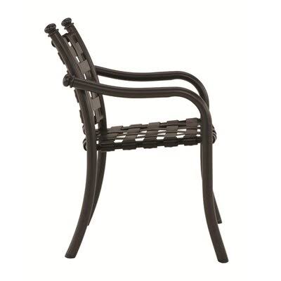 La Scala Stacking Patio Dining Chair Tropitone Finish: Greco, Vinyl: Mocha Vinyl
