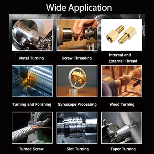 Mini Metal Lathe CJ0618 Metric Thread 750W Benchtop Precision Metal Wood Horizontal Lathe 0-2500rpm Variable Speed 7"*14" 110V for Teaching and