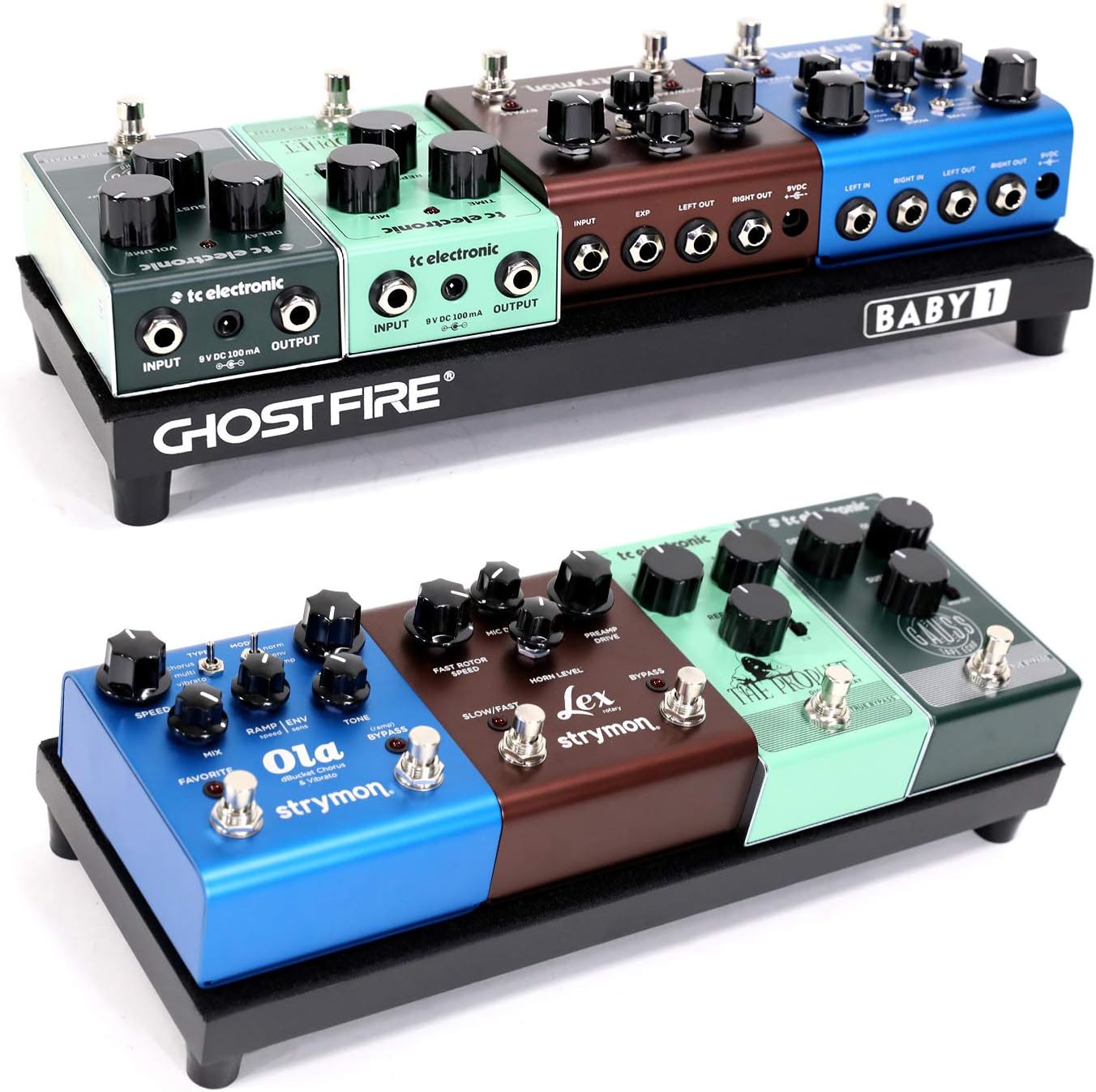 Ghost Fire Guitar Pedal Board Aluminum Alloy Effect Pedalboard with Carry Bag,V series (V-BABY MAX（Deluxe Edition）)