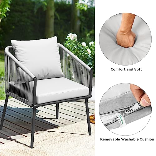 YITAHOME 4-Piece Patio Furniture Wicker Outdoor Bistro Set, All-Weather Rattan Conversation Loveseat Chairs for Backyard