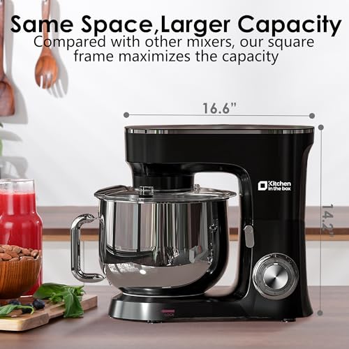 Kitchen in the Box Stand Mixer, 900W 8.5 QT Kitchen Electric Mixer, 10-Speed Large Capacity Tilt-head Food Mixer with Dough Hook, Wire Whip