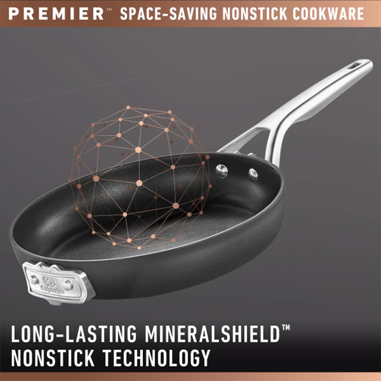 Calphalon Premier Space-Saving Stackable 8 Piece Pot and Pans Set, Hard-Anodized Nonstick Cookware w/MineralShield Technology, Dishwasher & Oven Safe