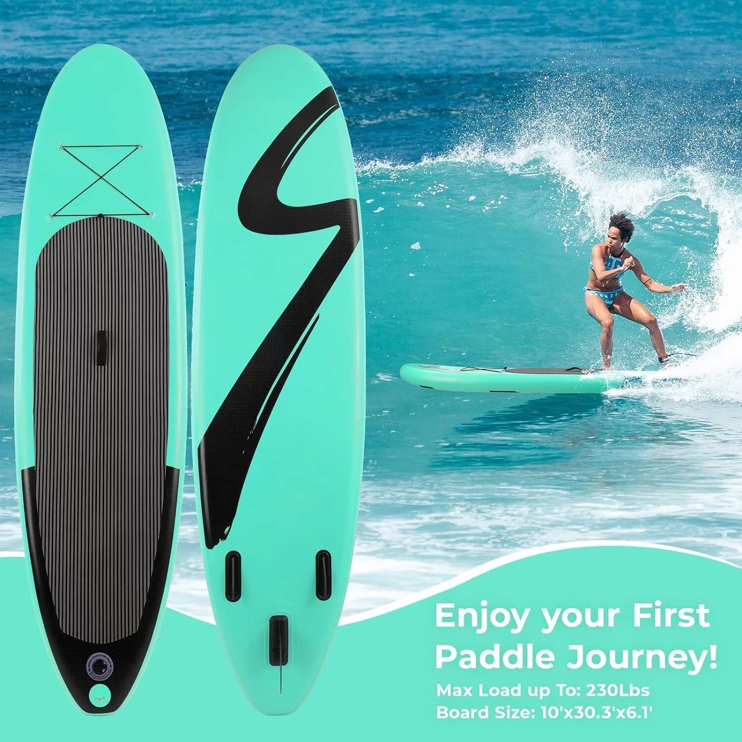 streakboard Inflatable Paddle Board Stand Up Paddle Board SUP with Complete Kit Non-Slip Deck - Radiant Selections