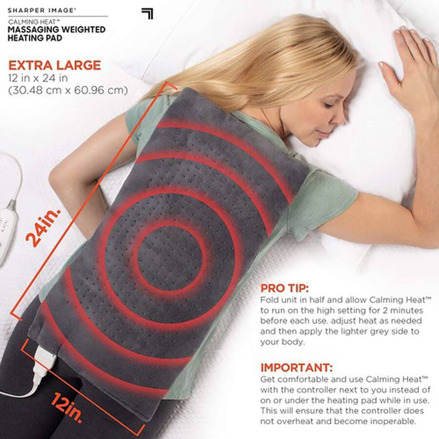 Sharper Image Calming Heat Massaging Weighted HEATING Pad