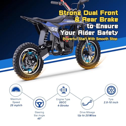 Superrio 49CC 2-Stroke Gas Power Mini Dirt Bike Dirt Off Road Motorcycle (Red)
