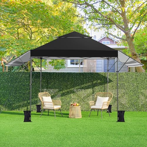 Yaheetech 10x17ft Pop Up Canopy with Awnings, 2-Tier Outdoor Canopy Tent, Heavy Duty Instant Shelter with Ventilation