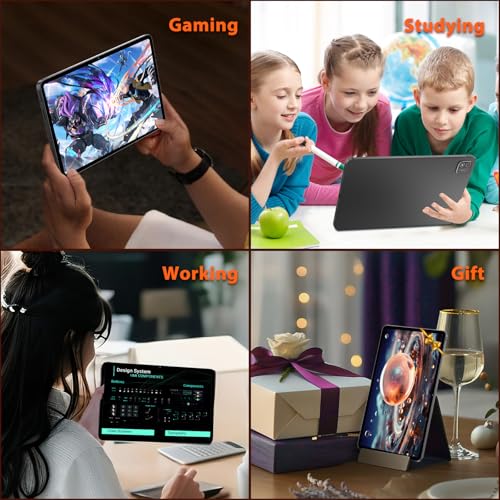 Android 15 Tablet 12 inch, AI Tablet 2K Display, Tablets with Case & 20W PD Charger, 20GB RAM 128GB RAM 1TB Expand, 8000 mAh