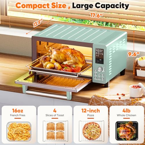 Nuwave Bravo Pro Smart 21QT Toaster Oven Air Fryer Combo, Convection Oven Countertop, 10 functions all in 1, with even & quick crisp technology