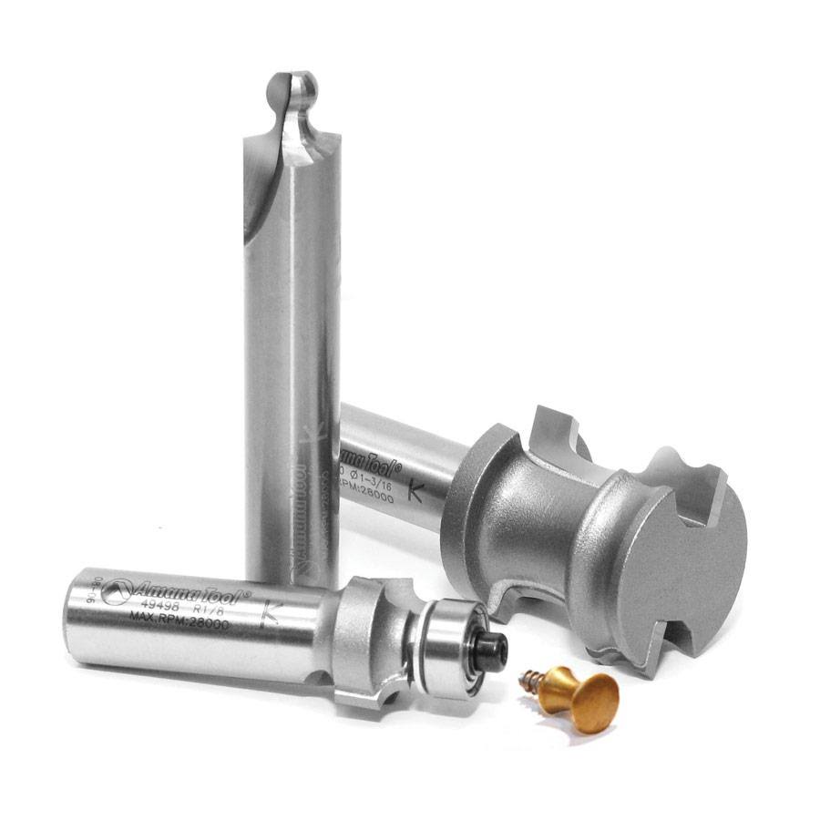 Amana Tool 54314 3-Piece Carbide Tipped Tambour Door / Appliance Garage Door 1/2 inch SHK Router Bit Set