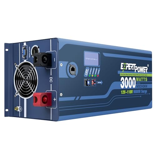 ExpertPower 3000W Pure Sine Wave Inverter Charger | Peak 9000W | DC 12V