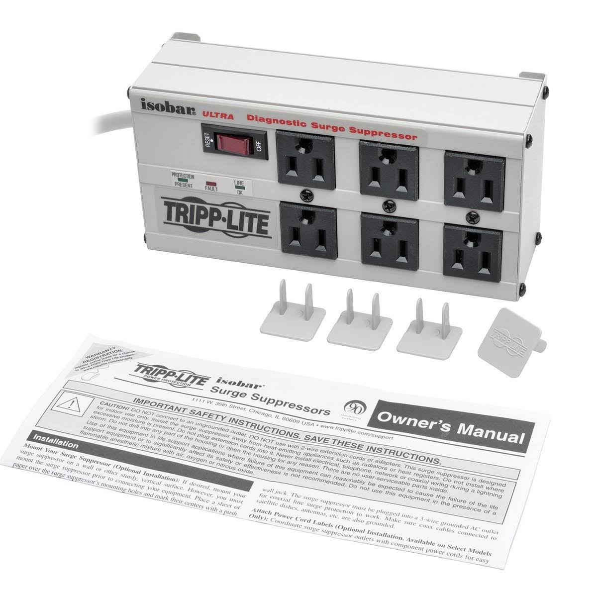 Tripp Lite Isobar 6 Outlet Surge Protector Power Strip 6ft Cord Righ