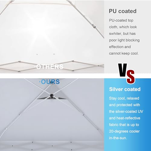 SANWAY 10x10 Pop Up Canopy Tent with Sidewalls x 4 &ndash; Easy Setup Canopy Tent, Waterproof, UV-Resistant