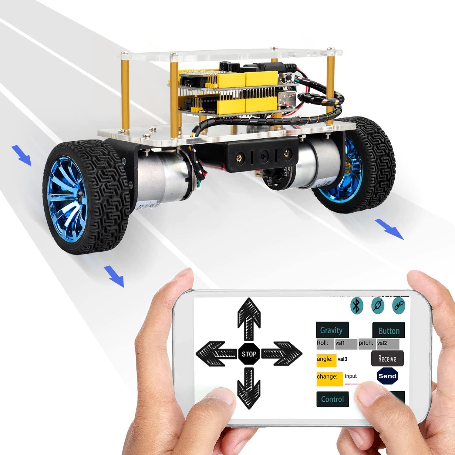 KEYESTUDIO Self-Balancing Robot Car Kit for Arduino DIY Project, Wireless Bluetooth Control, Strong DC Motors