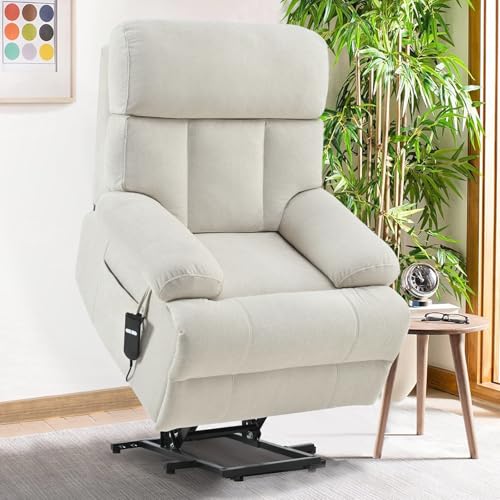 Small Power Lift Recliner for Elderly, Lift Chair Recliners, Electric Recliner Chairs for Seniors, Remote Control, Adjustable, Side Pocket (Navy Blue)
