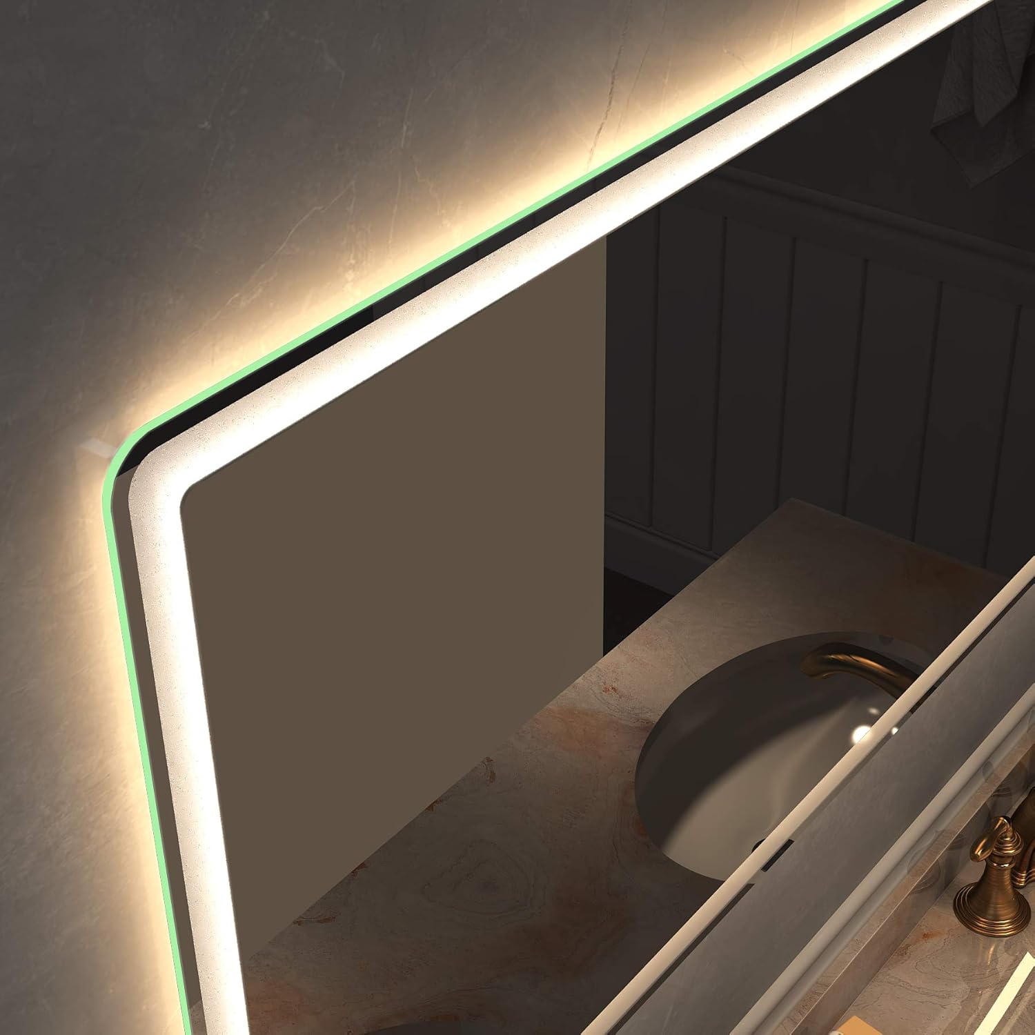 LED Bathroom Mirror for Wall - JORYOO 36x24 Inch Anti-Fog Bathroom Mirror with Lights - Lighted Bathroom Mirror