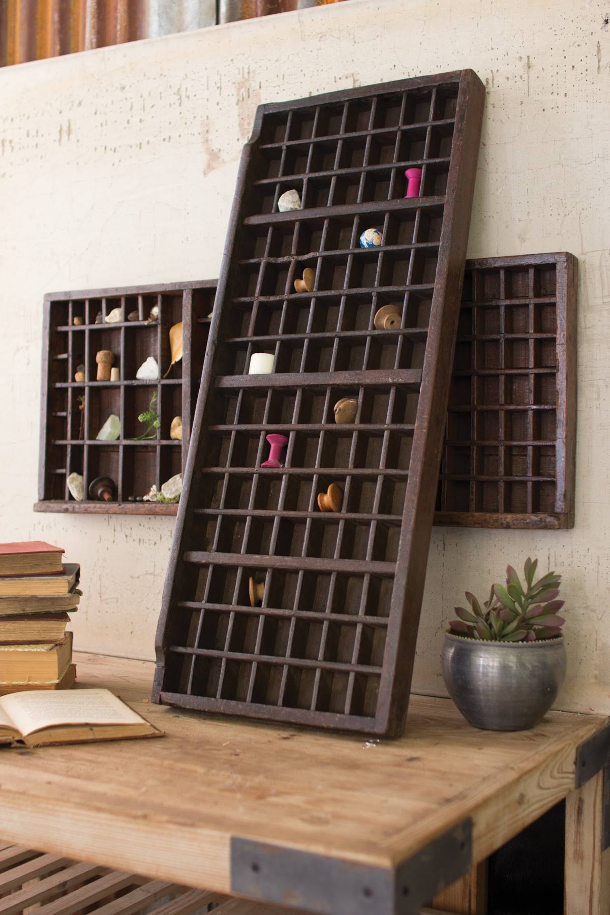 Kalalou NGN1005 Antique Wooden Printers Tray