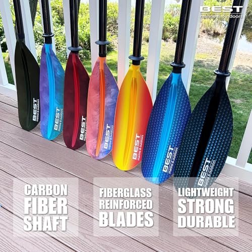 Best Marine and Outdoors Kayak Paddle, Carbon Fiber Shaft & Fiberglass Reinforced Polypropylene Blades, 220cm, 234cm, 250cm