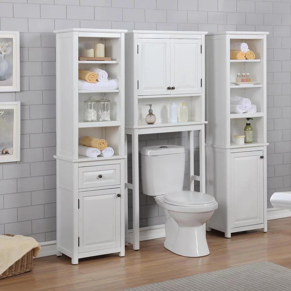 Alaterre Over the Toilet Storage, Space Saver, Upper Cabinet and Open Shelf, Dorset