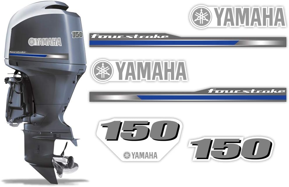 AMR Racing Outboard Engine Graphics kit Sticker Decal Compatible with Yamaha 150 2013+ - 4 Stroke Pack of 2