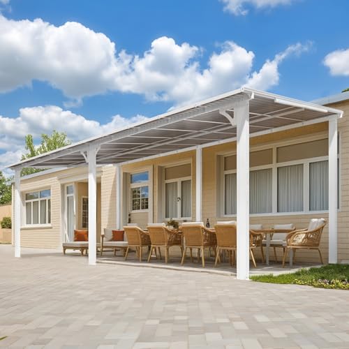 AECOJOY 10&rsquo; x 10&rsquo; Gazebo, Wall Mounted Gazebos Pergola on Clearance, Outdoor Patio Lean to Gazebo Awnings for Deck, Porch