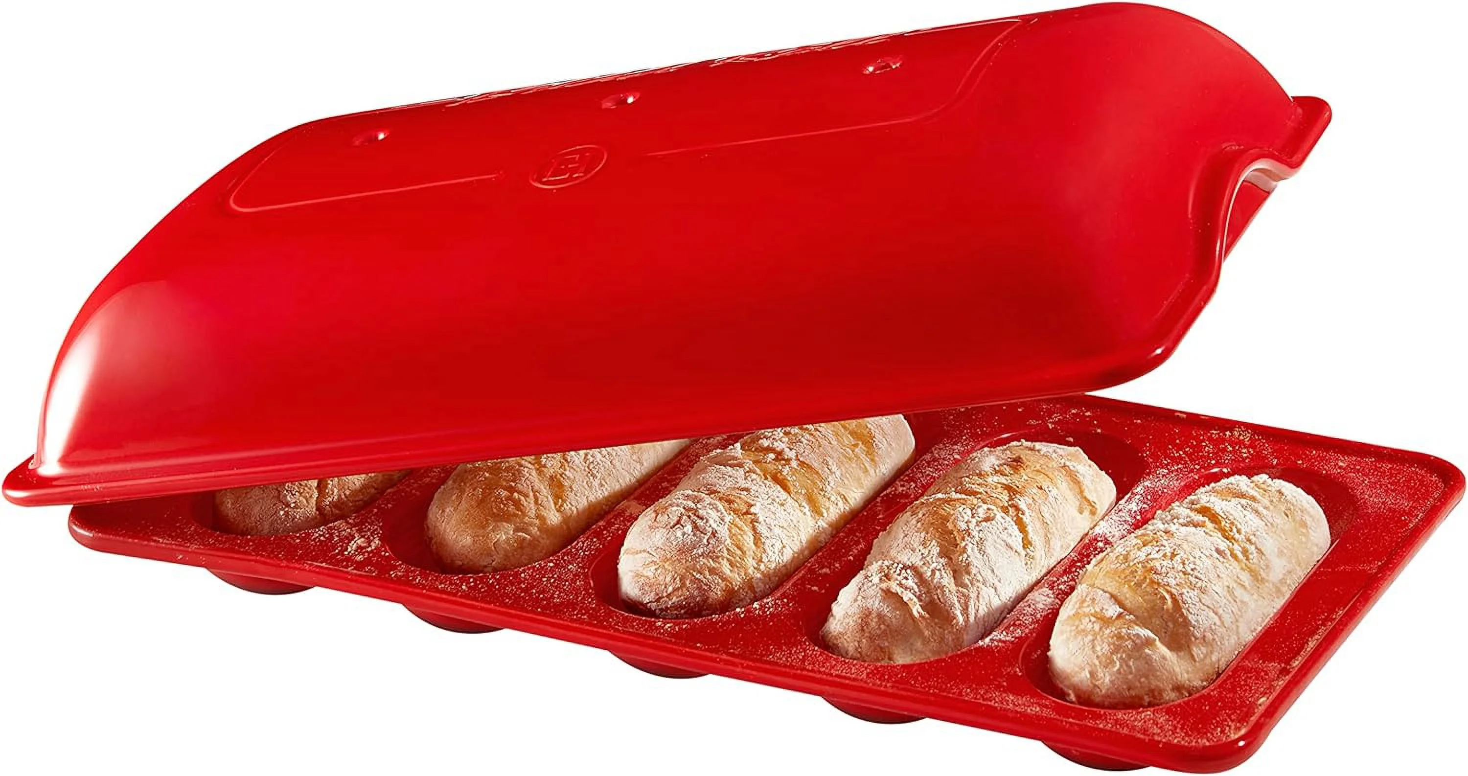 Mini Baguettes Baker, 5 Loaves, Burgundy