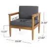 Noble House Magnolia Outdoor 8 Seater Chat Set Teak and Dark Gray
