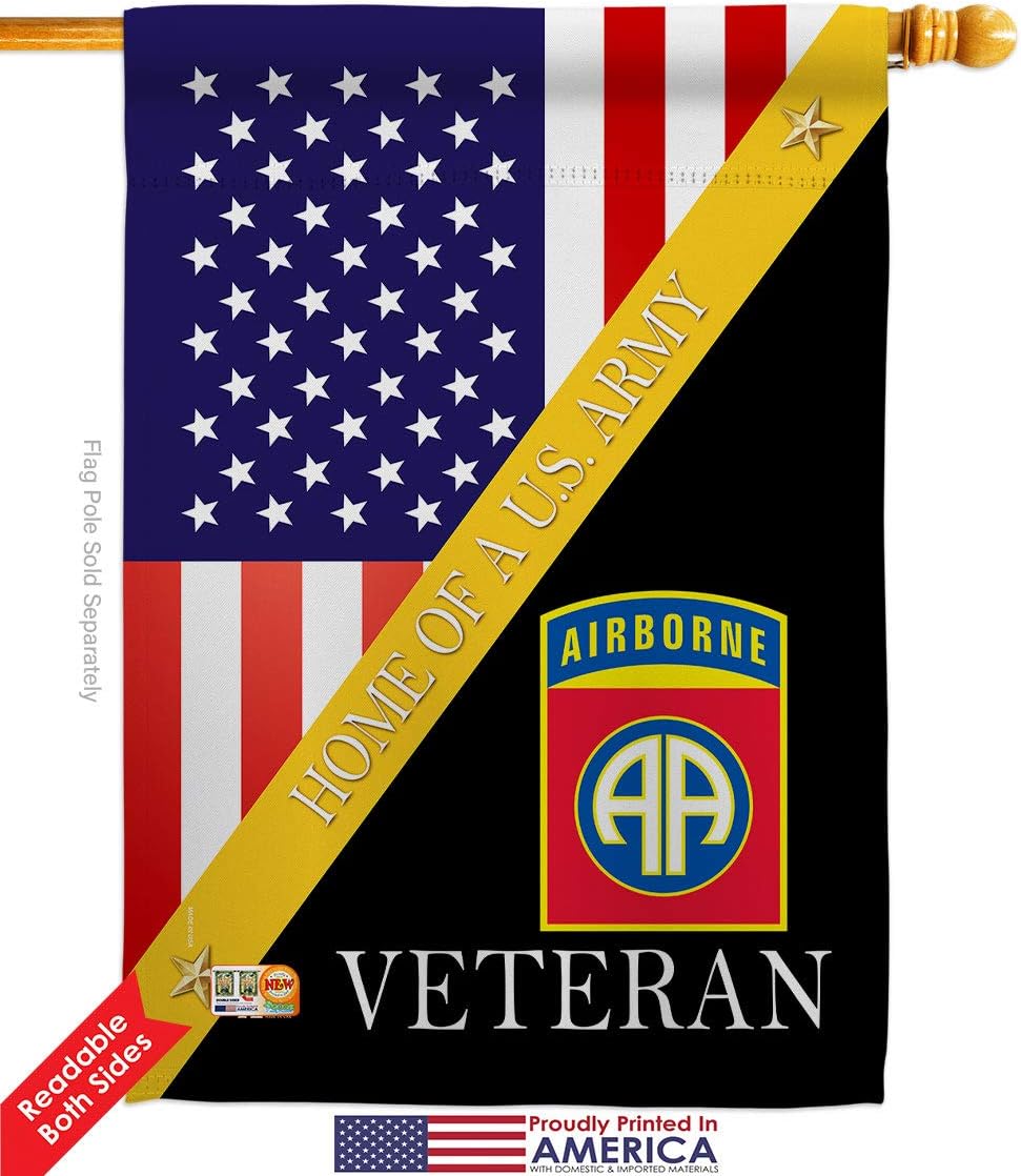 Home of 82nd Airborne House Flag - Eagle Set Armed Forces Army Rangers United State American Military Veteran Retire Official